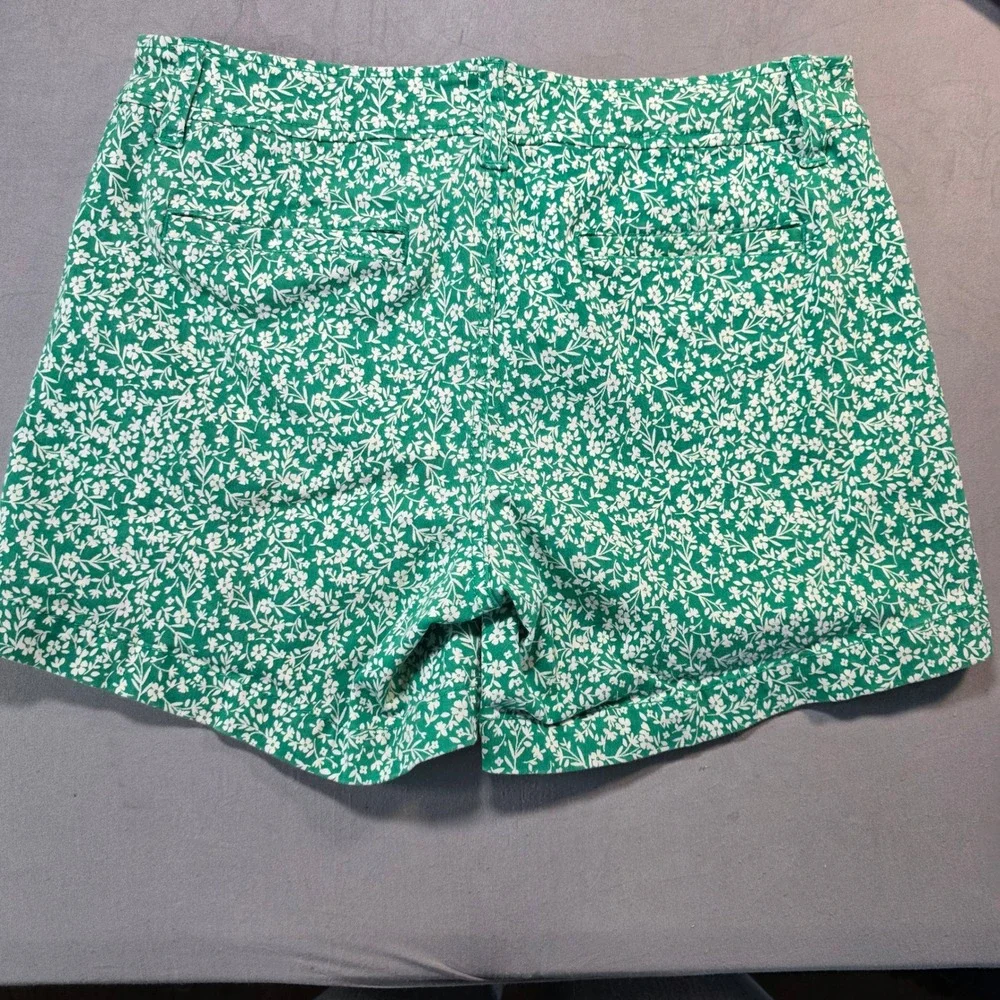 Market &‎ Spruce Green Floral Shorts Womens 6 Cotton Stretch Botanical Print